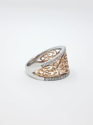 10K White & Rose Gold Diamond Ring