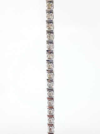 Brazalete de tenis con diamantes de 2,00 quilates en oro blanco de 10 quilates, 7"