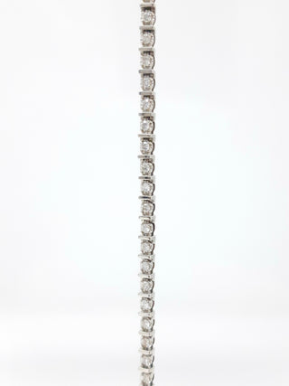 Brazalete de tenis con diamantes de 1,50 quilates en oro blanco de 10 quilates, 7"