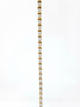 Brazalete de tenis con diamantes de 1,00 quilates en oro amarillo de 10 quilates, 7"