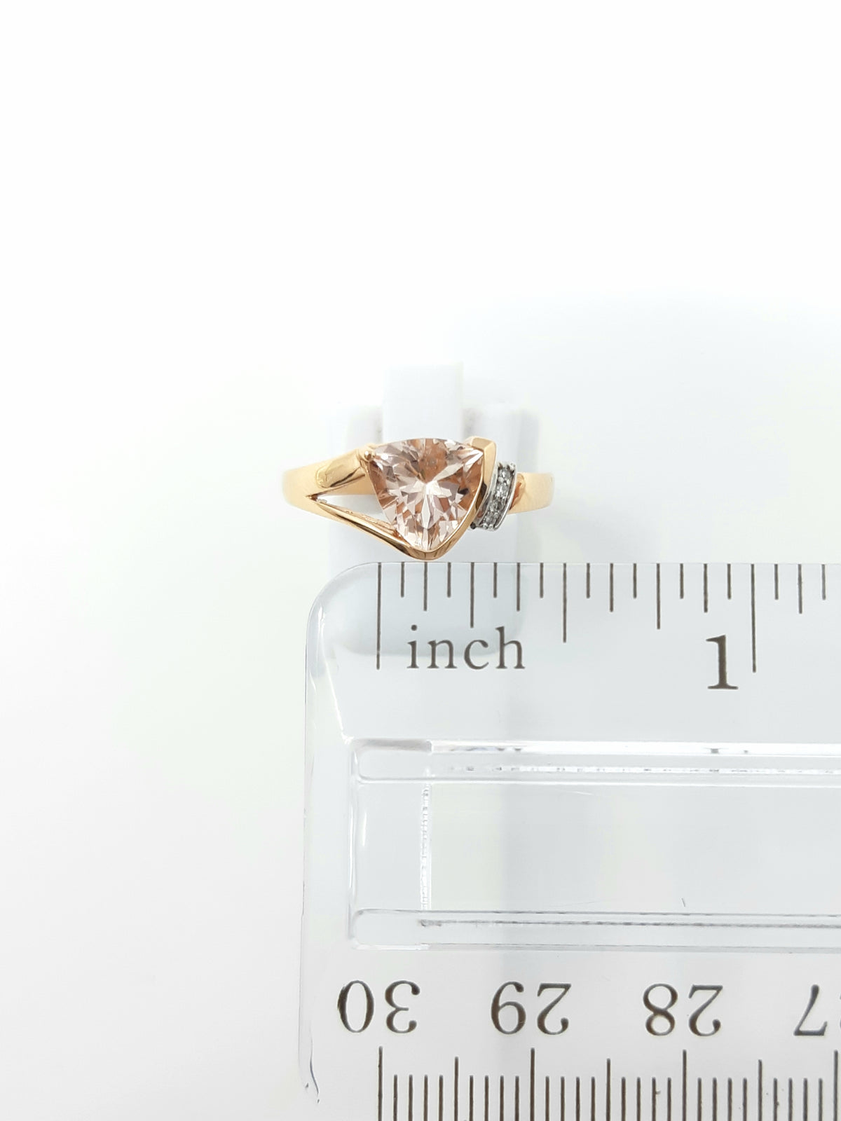 Anillo de diamantes y piedras preciosas de oro rosa de 10 quilates, talla 6,5