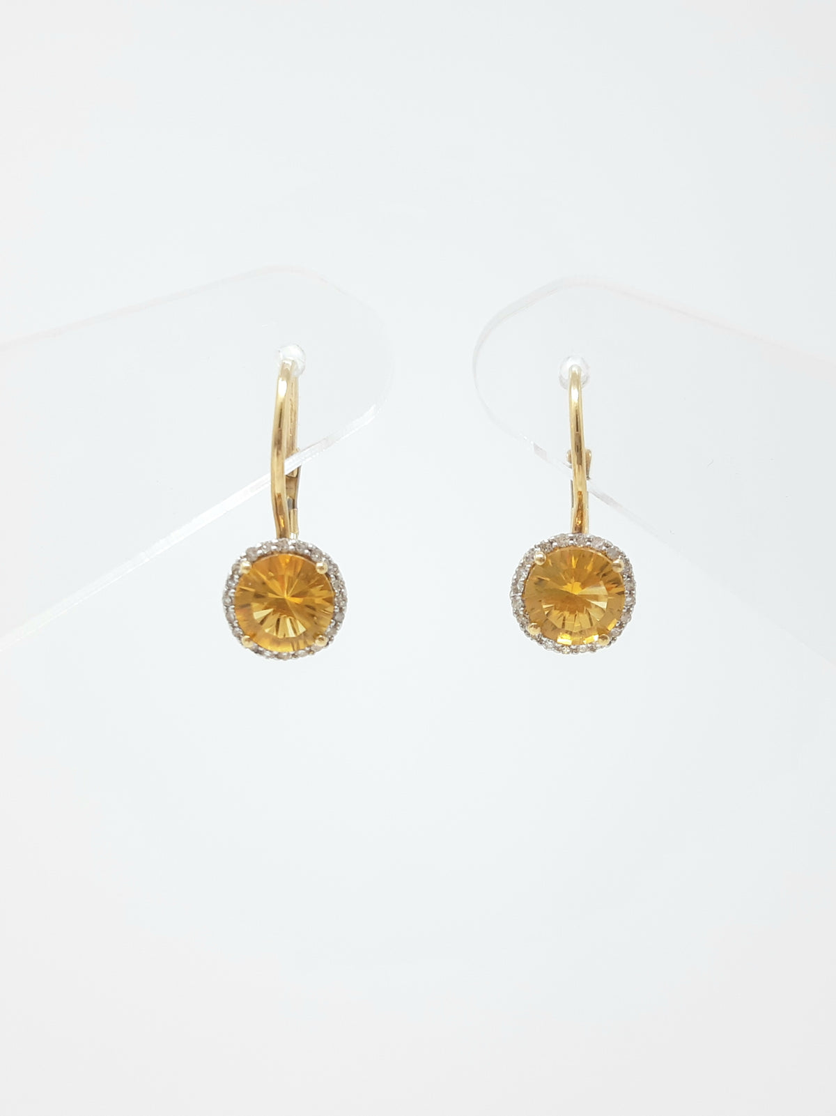 Pendientes de citrino y diamantes