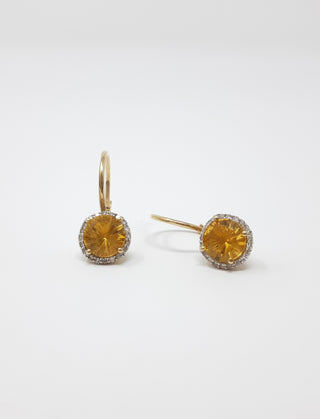 Pendientes de citrino y diamantes