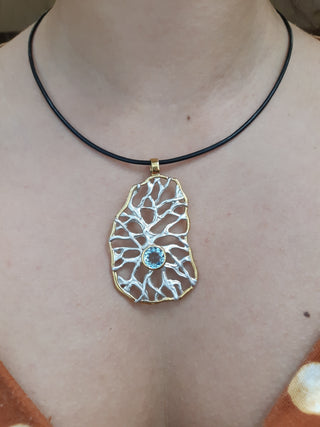 Silver and Blue Topaz Pendant
