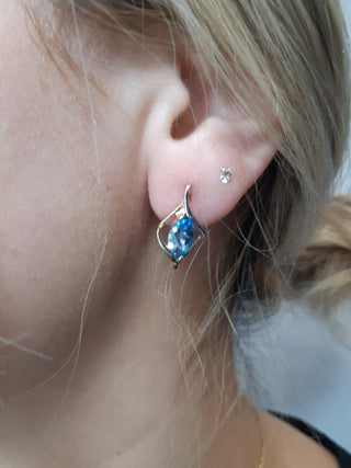 Pendientes de topacio azul