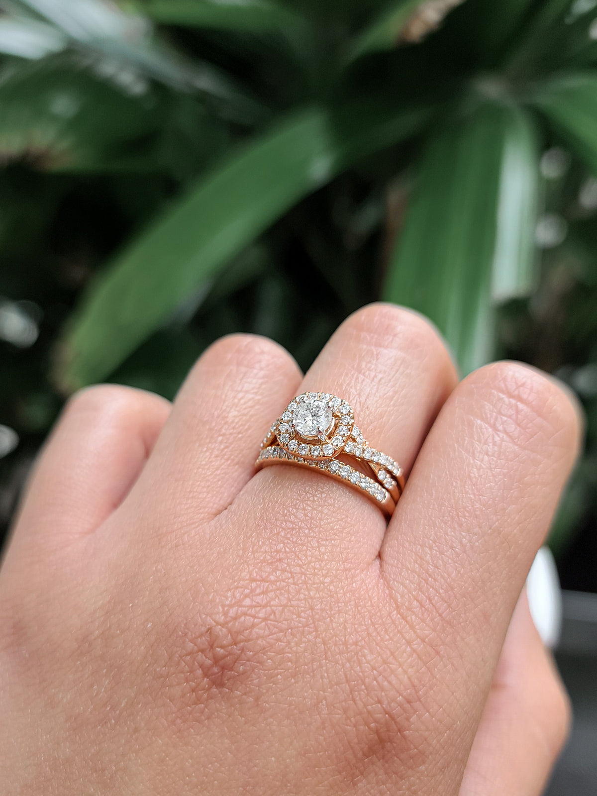 Diamond Engagement Ring with Matching Band