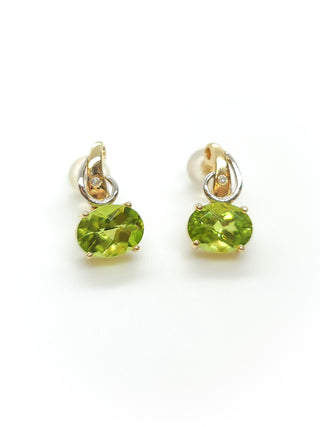 Pendientes de peridoto y diamantes