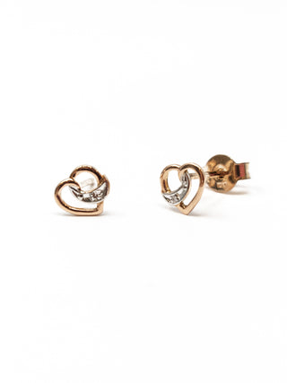 Pendientes de diamantes de oro rosa