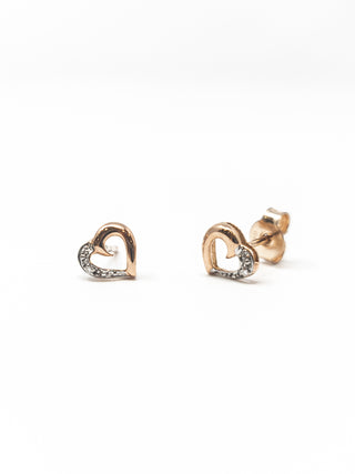 Pendientes de diamantes de oro rosa
