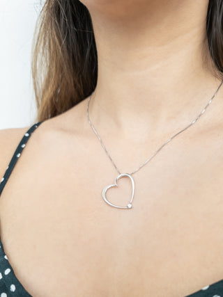 Collar de plata de ley con diamantes canadienses de 0,08 quilates, 18"