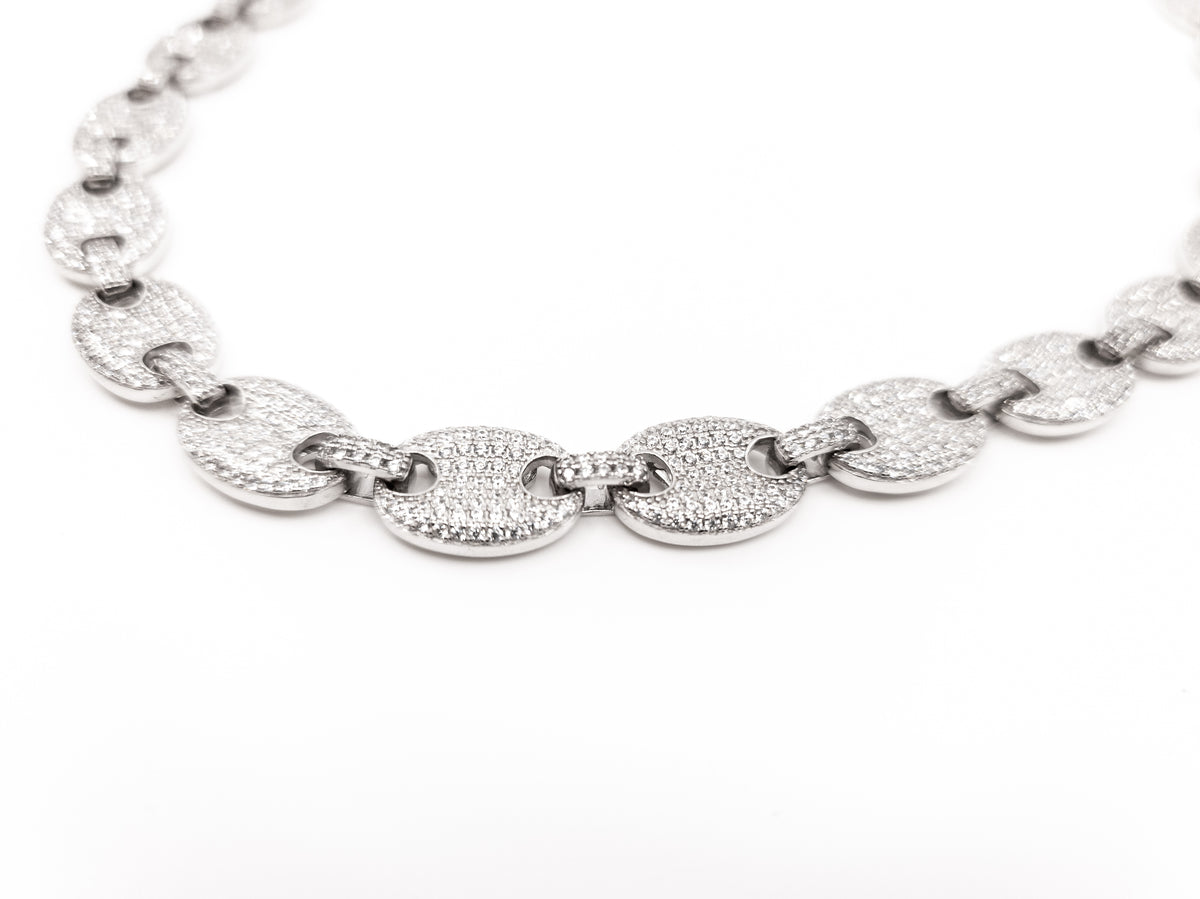 Sterling Silver &amp; Cubic Zirconia Chain