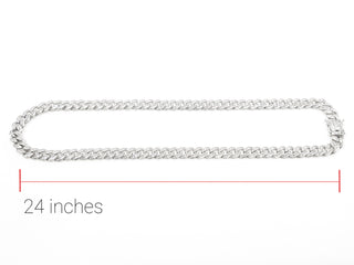 Cadena de plata de ley con circonitas baguette 