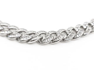 Cadena de plata de ley con circonitas baguette 