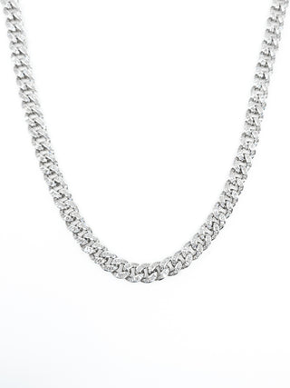 Cadena de plata de ley con circonitas baguette 