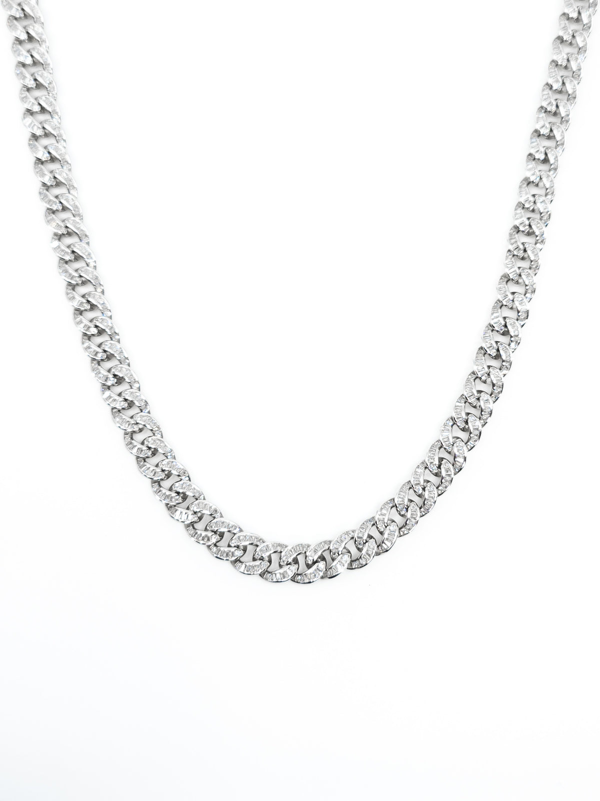 Sterling Silver Baguette CZ Chain