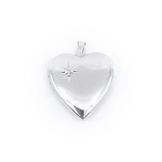 Medallón de plata de ley con forma de corazón