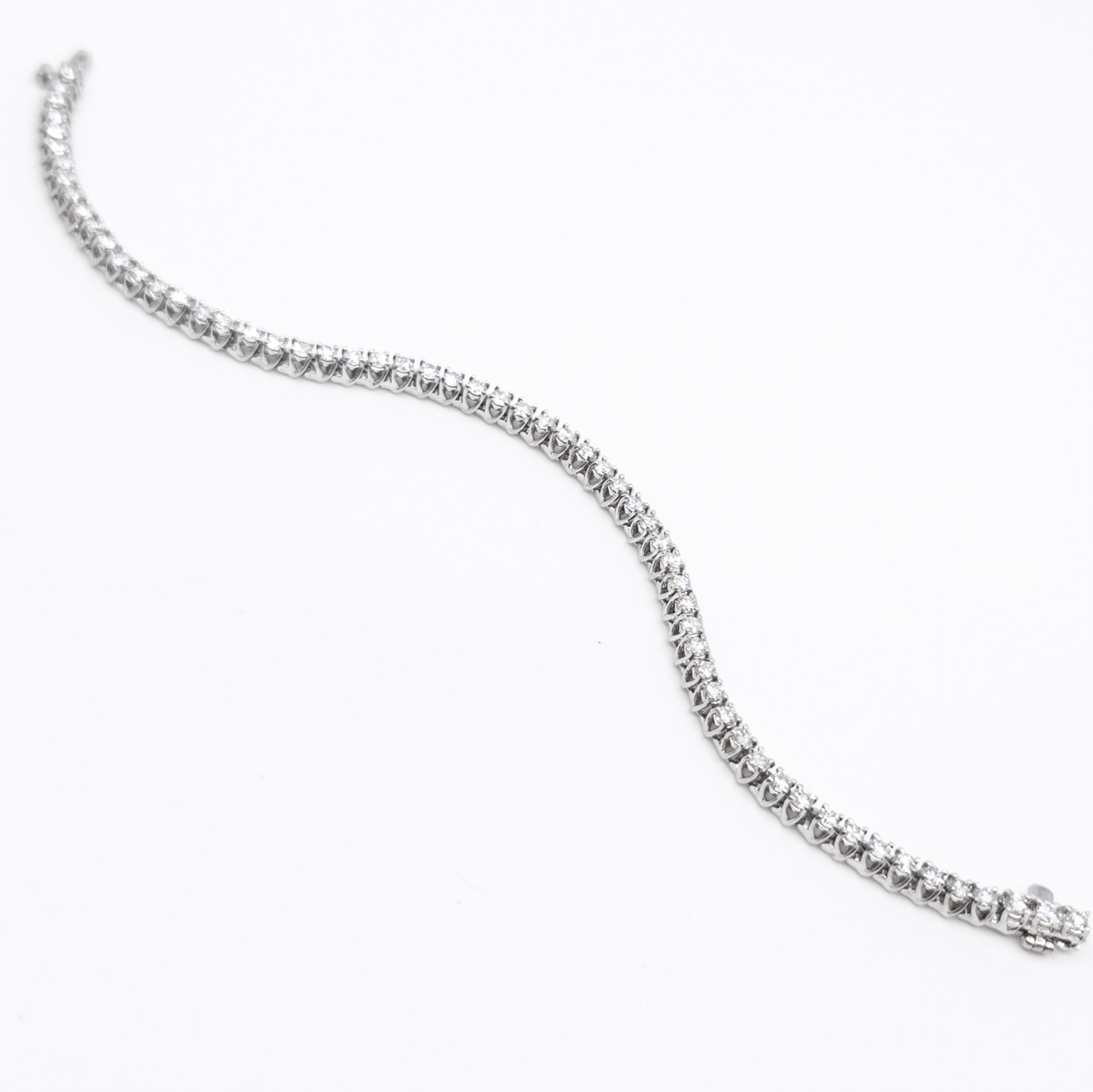 14K White Gold 3.0cttw Lab-Grown Diamond Tennis Bracelet