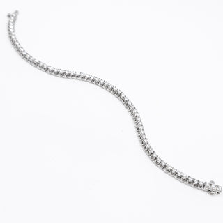 Brazalete de tenis con diamantes cultivados en laboratorio de oro blanco de 14 quilates y 3,0 quilates