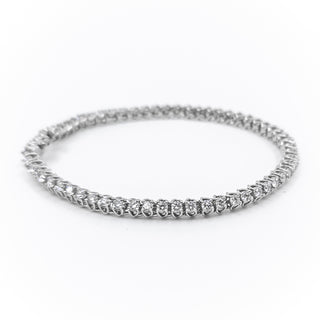 Brazalete de tenis con diamantes cultivados en laboratorio de oro blanco de 14 quilates y 3,0 quilates