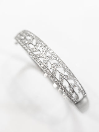 Brazalete de diamantes de 0,56 quilates en oro blanco de 10 quilates, 7"