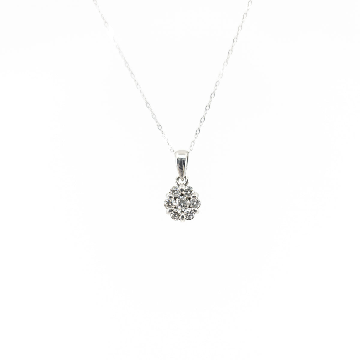 10/14K White Gold Diamond Pendant