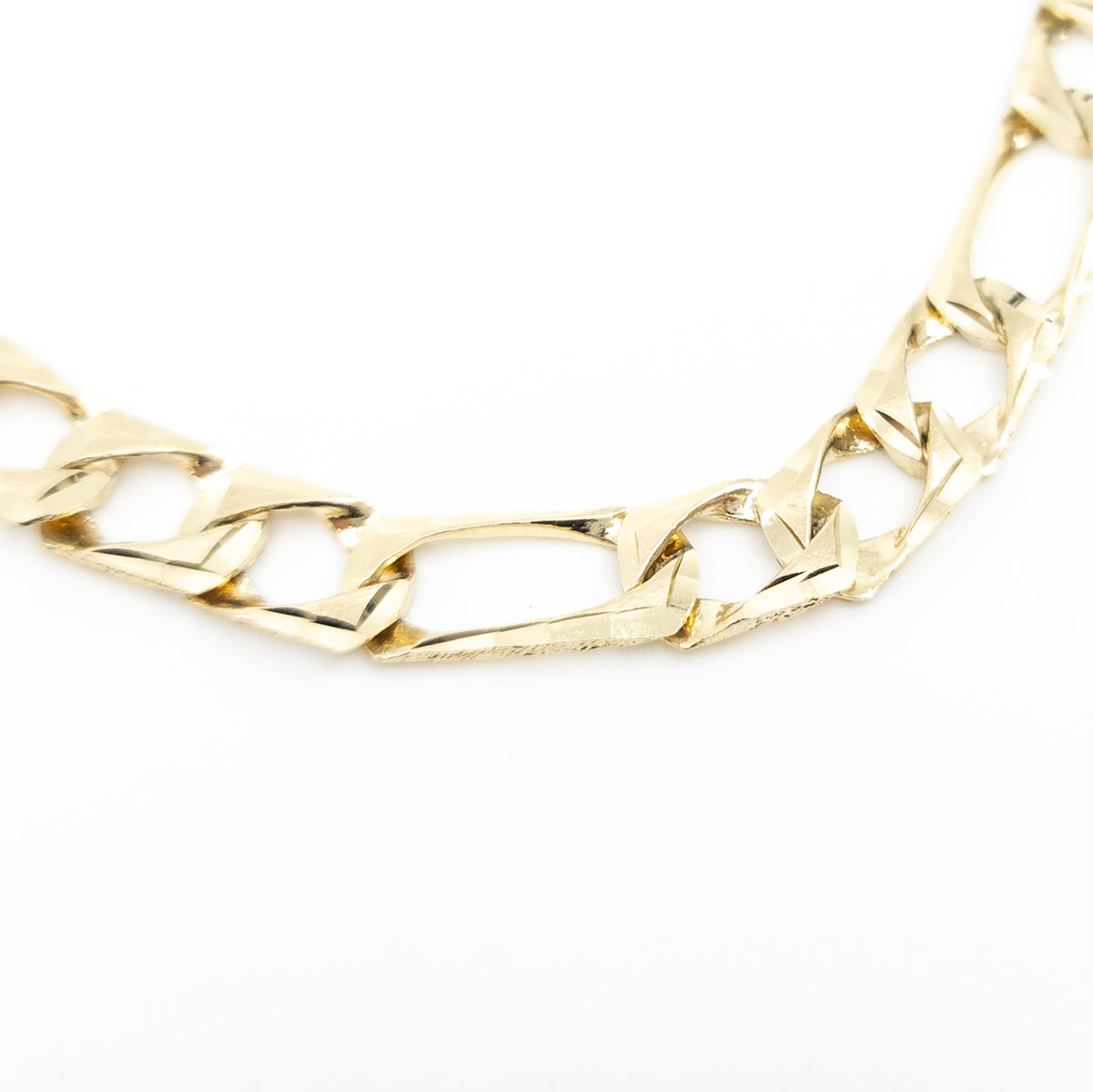 10k Fancy Link Diamond Cut Chain