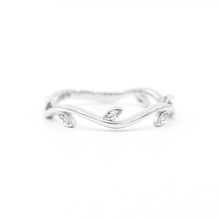 Anillo de oro blanco de 10 quilates con diamantes de talla redonda de 0,024 quilates, tamaño 6,5