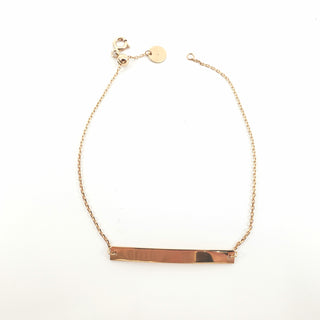 Brazalete de identificación grabable en oro rosa de 10 quilates - 7 pulgadas