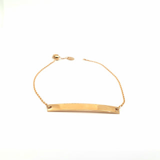 Brazalete de identificación grabable en oro rosa de 10 quilates - 7 pulgadas