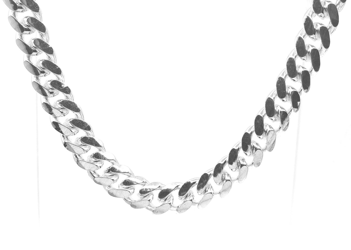 925 Sterling Silver Miami Cuban Rhodium Plated Bracelet with Lobster Clasp - 8 Inches
