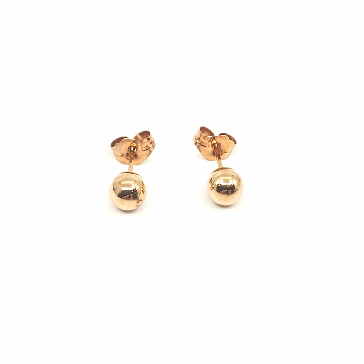 14K Rose Gold Ball Earrings - 5mm