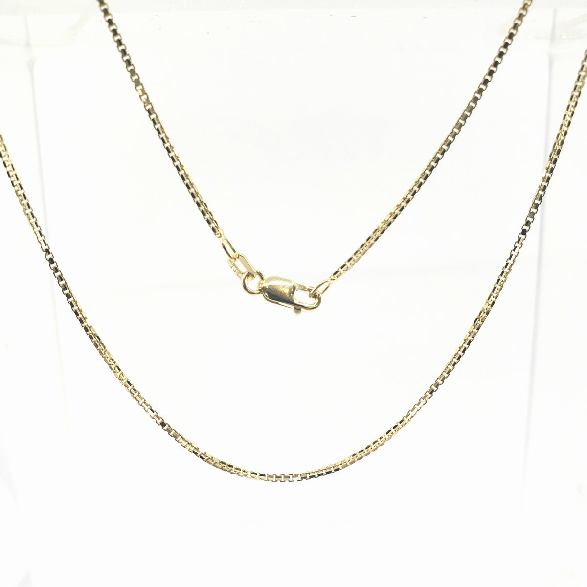10K Yellow Gold 0.85mm Box Chain with Lobster Clasp - 18 Inches