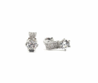 Pendientes de plata de ley 925 con circonita cúbica de 5,5 mm: 13,5 mm x 5,5 mm