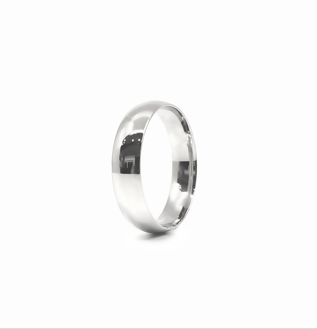 10K White Gold 5mm Comfort Fit Wedding Band - Size 10