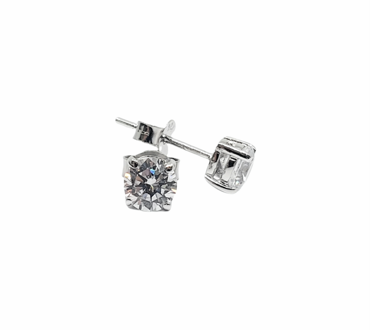 925 Sterling Silver 5mm Cubic Zirconia 4 Claw Solitaire