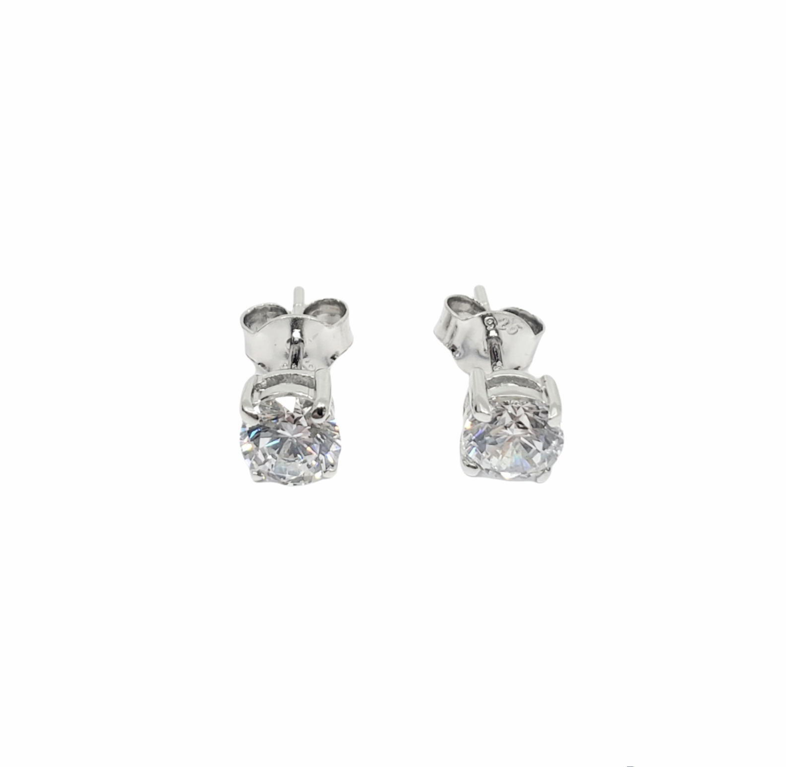 925 Sterling Silver 5mm Cubic Zirconia 4 Claw Solitaire