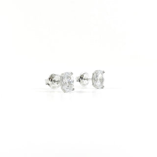 Plata de ley 925 con circonita cúbica ovalada y ajuste de 4 garras, 7 mm x 5 mm
