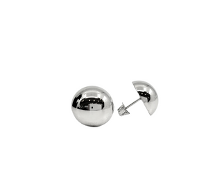 Pendientes tipo bola de plata de ley de 12,5 mm