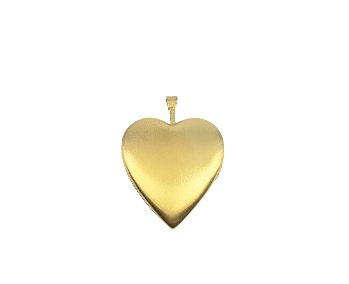 Gold Plated on 925 Sterling Silver Heart Shaped Locket with Etched Hearts Design - 21mm x 20mm