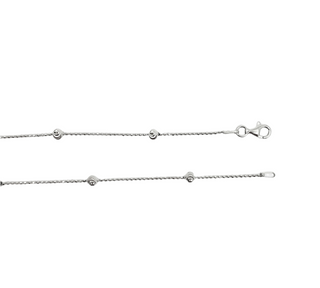 Cadena de bolas de plata de ley de 18"