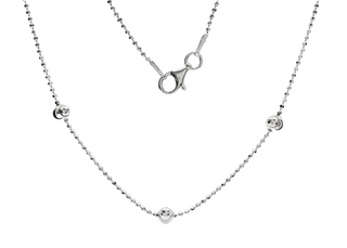 Cadena de bolas de plata de ley de 30"