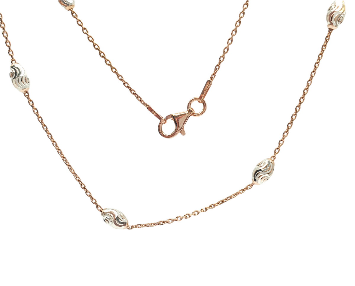 Rose Gold Plated Sterling Silver Chain 24&quot;