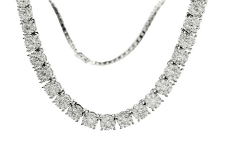 Collar de tenis de plata de ley con circonita cúbica, 16"