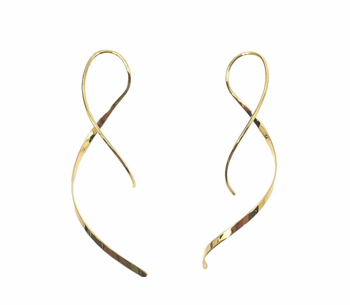 14K Yellow Gold Dangle Earrings 48mm