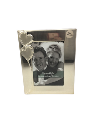 Marco de 4x6" con diseño de doble corazón WJ4041