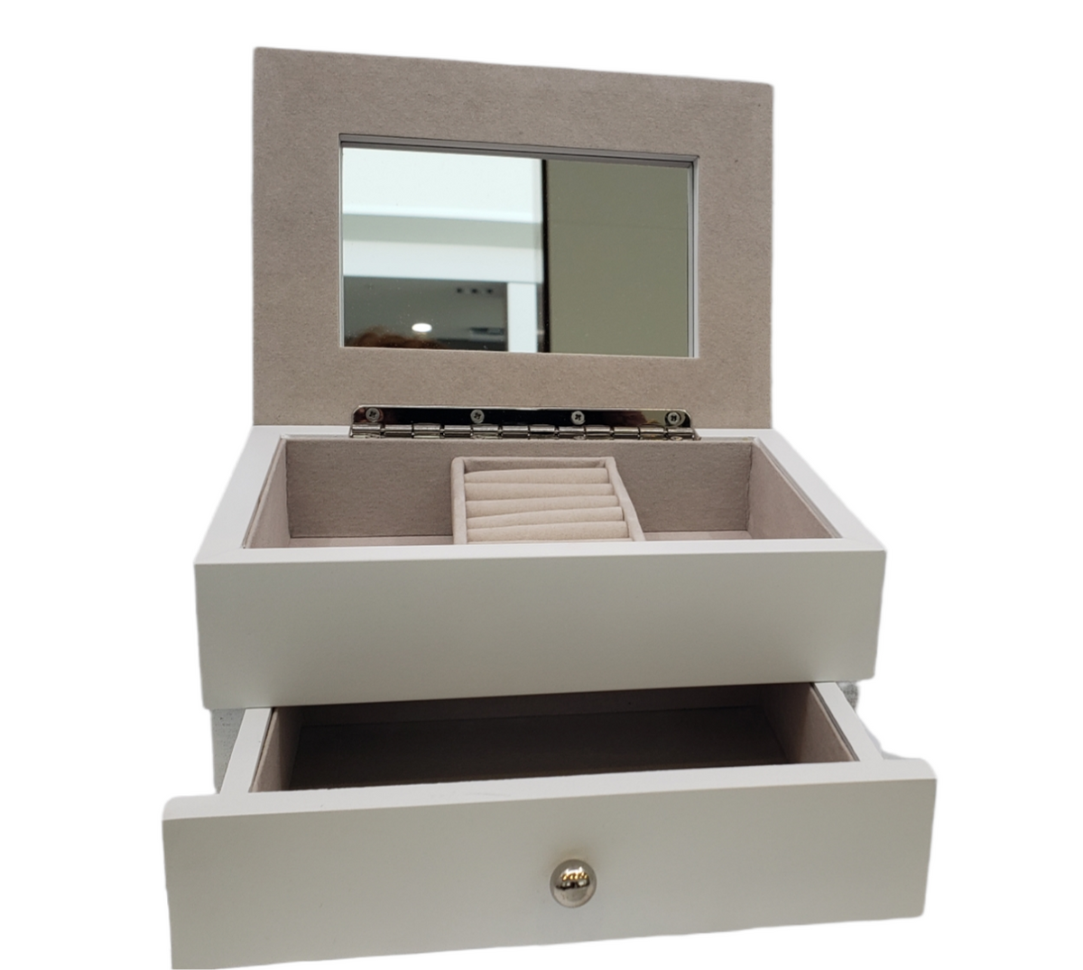 Jewellery Box with Drawer and Mirror