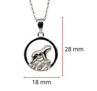 Colgante de oso Nakoda con diamantes canadienses de 0,015 quilates en plata de ley 925