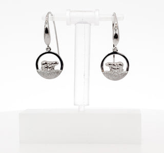 Pendientes colgantes de plata de ley 925 de 0,01 quilates con diamantes canadienses de madre oso y cachorro