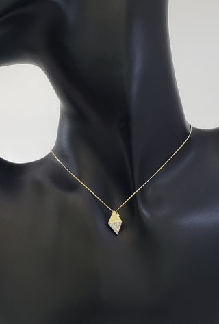 Colgante de diamantes de 0,15 quilates en oro amarillo de 10 quilates, 18"