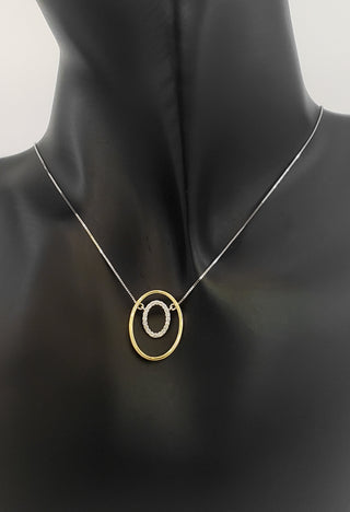 Colgante de diamantes de 0,12 quilates en oro amarillo de 10 quilates, 18"